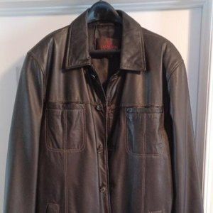 Danier men's black leather jacket